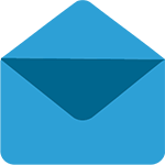 Piktogramm blauer Briefumschlag