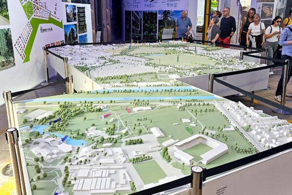 Das Gelände der BUGA Mannheim 2023 im eindrücklichen Modell. 