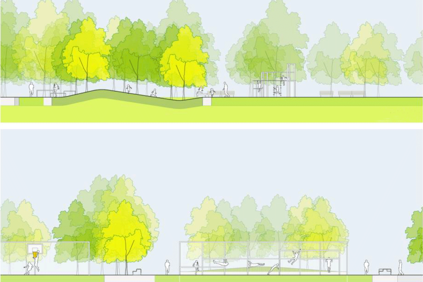 Standortqualität für Sport, Freizeit und Aktivität. Ausschnitte aus den Planungen für den kommenden Bürgerpark in Neuss.